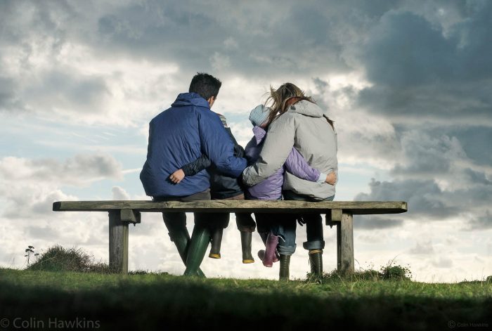 Family on holiday in UK weather by Colin Hawkins photography