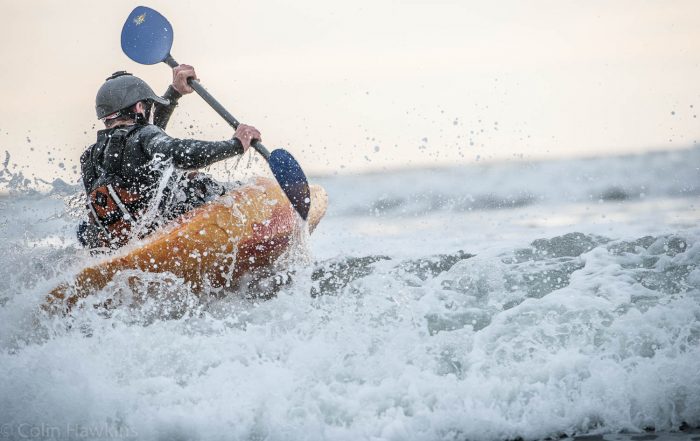 Photography of sea canoe for Tamar Trails leadership course by Colin Hawkins