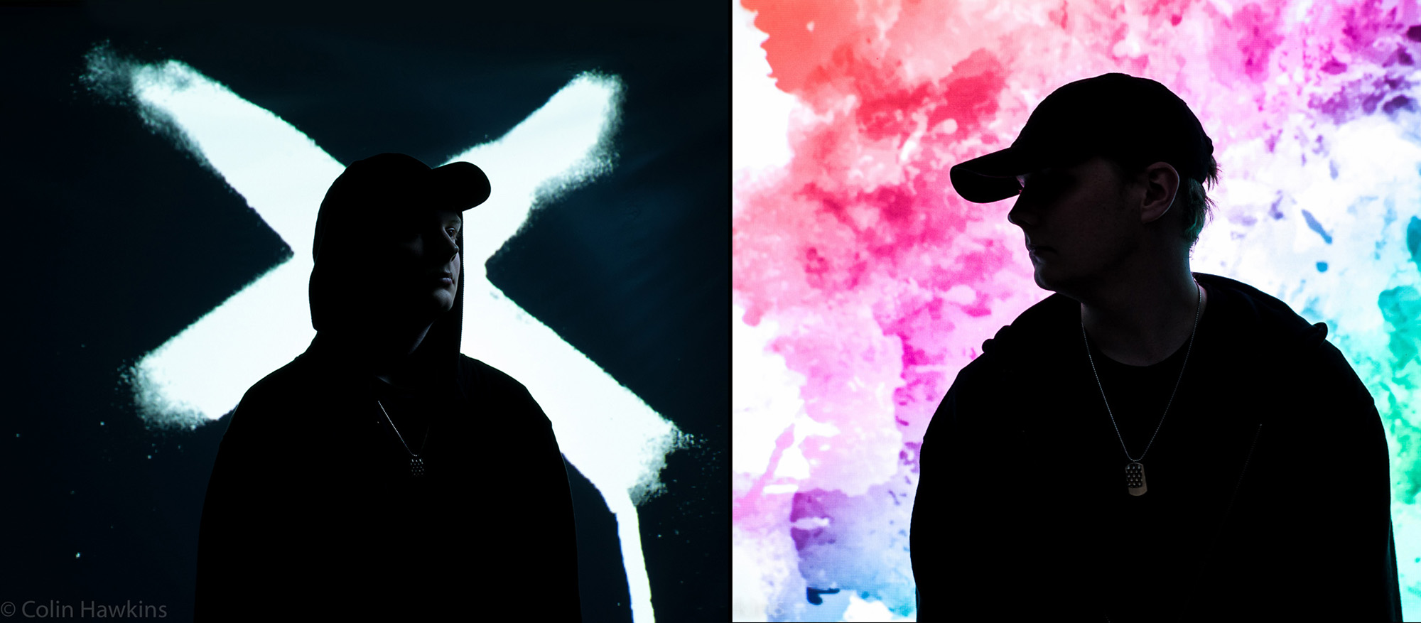 Music promotional photography of Sam Butler with projected backgrounds