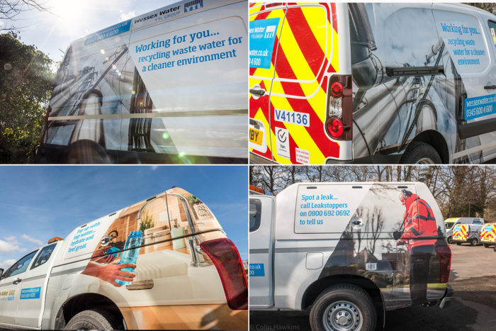 Examples of photographs by Colin Hawkins were used in rebrand of Wessex Water fleet vehicle livery