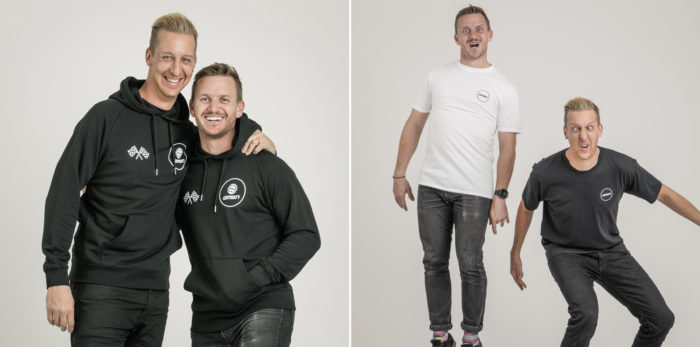 Two male GCN presenters - portrait and e-commerce photographer Colin Hawkins.