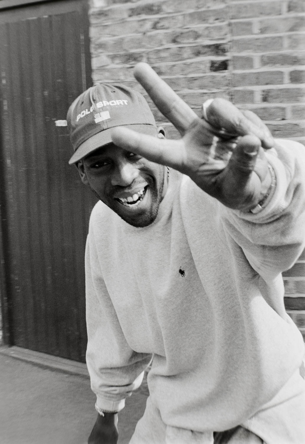 Black and white photo of drum & bass legend Jumpin Jack Frost in 1990's